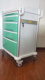 アルミ合金フレームのABS中心ロックの薬剤配達カートとの緊急のトロリー器械の緑色