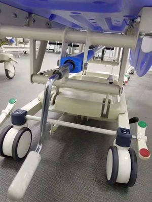 緊急のPatientTransfer CartRotatingの側面柵の中央足車150mmの忍耐強い移動の伸張器