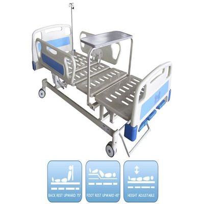 Dinningのパネルと移動可能な2つのクランクが付いている大型の手動病院用ベッド