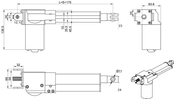 医学の家具の病院用ベッドのための電気線形アクチュエーター モーター コントローラー