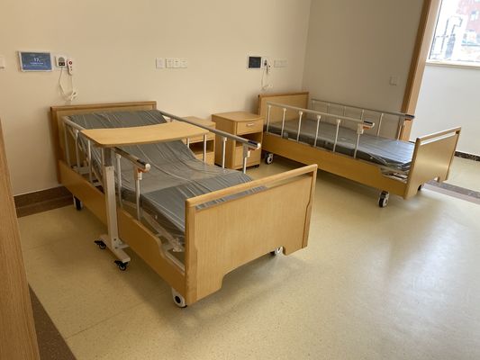 年配者のための3つの機能電気老人ホームでの介護のベッドの木の病院用ベッド
