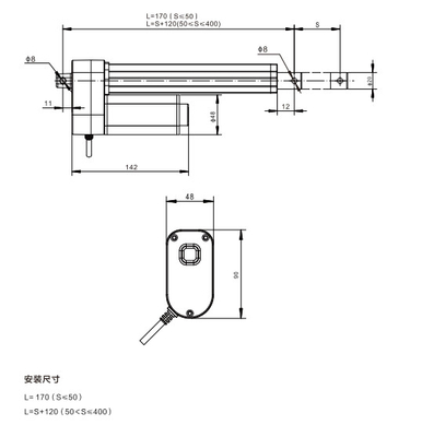 3000N高速小さい線形アクチュエーター コントローラー24V DCモーター白