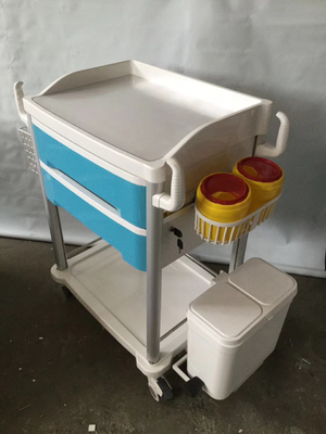 医学の病院の家具2つの引出しが付いている青い療法のカート