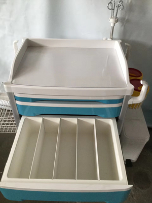 医学の病院の家具2つの引出しが付いている青い療法のカート