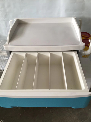 医学の病院の家具2つの引出しが付いている青い療法のカート